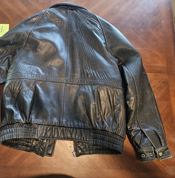 Clipper Mist By London Fog Black Leather Jacket - Picture 6 of 6